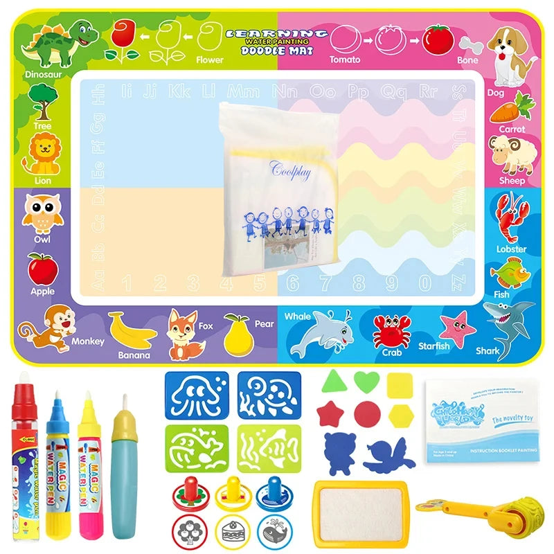 100x80CM Magic Water Drawing Mat – Reutilizable Doodle Board Montessori Juguete educativo para niños