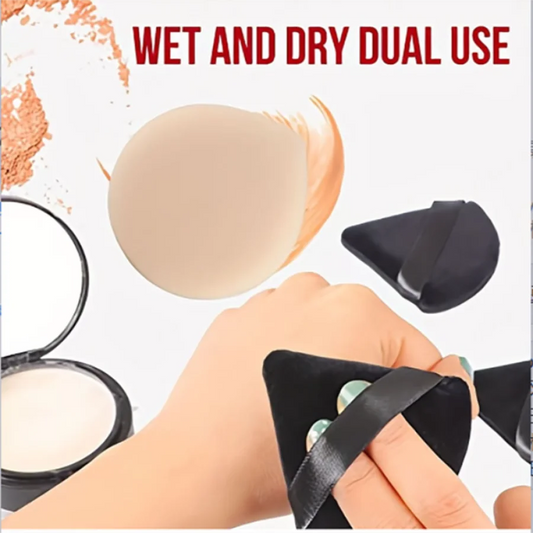 Puff Set de polvo del triángulo de 10 piezas – Esponjas cosméticas húmedas y secas para polvo suelto y fundación