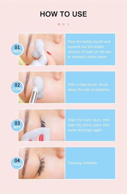 Natuhana 60ml extensión de pestaña Mousse Shampoo – espuma de limpieza para pestañas falsas, suave y no irritante herramienta de maquillaje