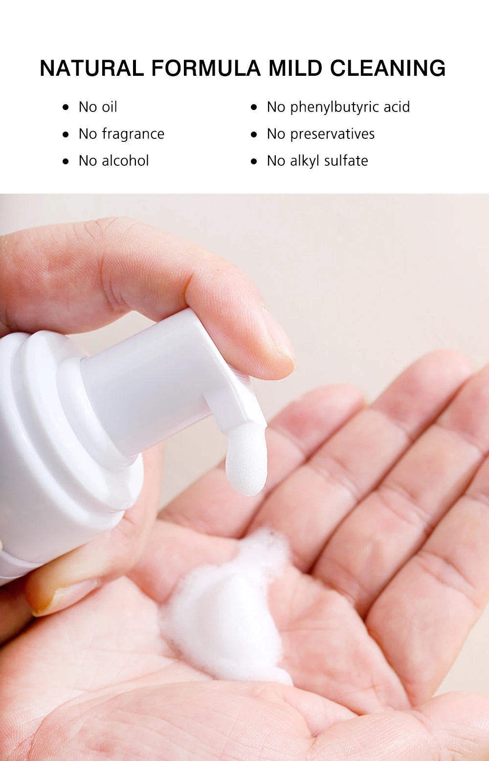 Natuhana 60ml extensión de pestaña Mousse Shampoo – espuma de limpieza para pestañas falsas, suave y no irritante herramienta de maquillaje