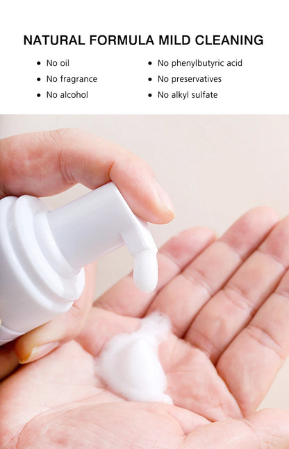 Natuhana 60ml extensión de pestaña Mousse Shampoo – espuma de limpieza para pestañas falsas, suave y no irritante herramienta de maquillaje