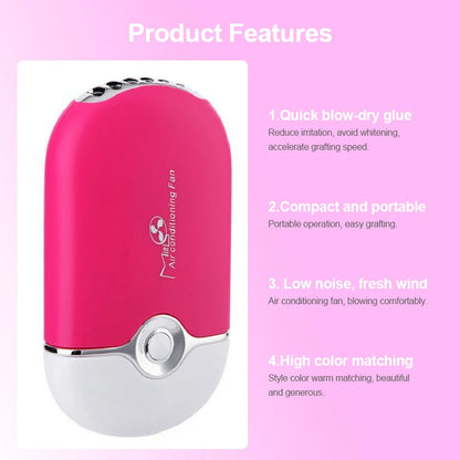 MASSA Mini ventilador de pestañas USB – Secador de cola rápida, Herramienta de extensión de pestañas para el maquillaje profesional