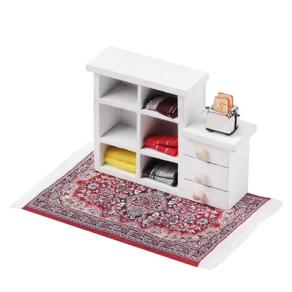 1:12 Escala Turca Estilo Miniatura Muñeca Alfombra – Cubierta de piso para jugar casa y accesorios de muñeca