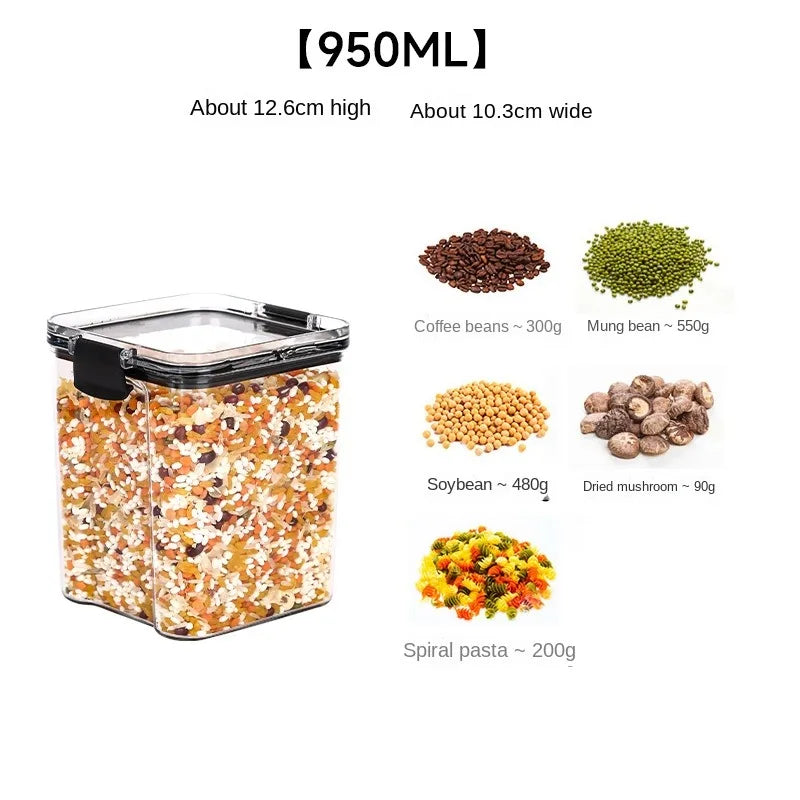 1PC hermética jar de almacenamiento sellado – grano de plástico, pasta y condimento contenedor  Moisture-Proof Cocina Organizador Caja