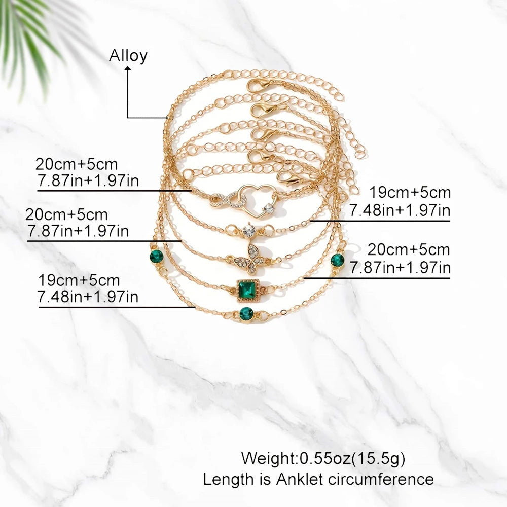 5pcs Conjunto de pulsera de diamantes de imitación – Infinity & Geometric Designs, Joyería de moda para mujeres, regalo perfecto y desgaste casual