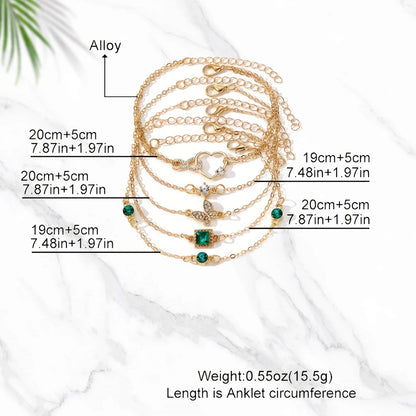 5pcs Conjunto de pulsera de diamantes de imitación – Infinity & Geometric Designs, Joyería de moda para mujeres, regalo perfecto y desgaste casual