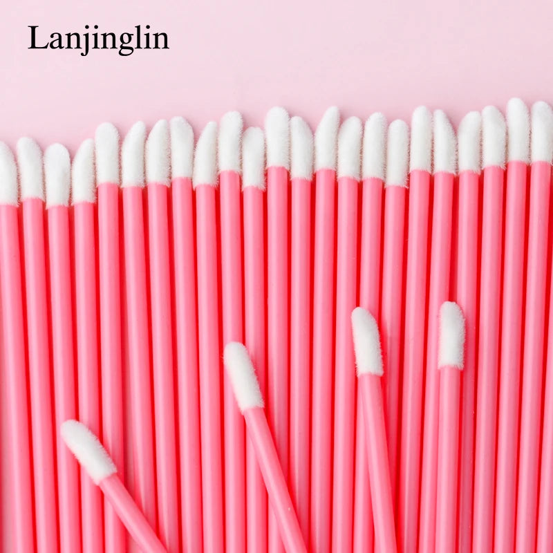 Lanjinglin 5/50 Pcs Cepillo de labios desechables Cepillos de maquillaje – Lápiz labial varitas y herramienta de extensión de pestañas, accesorios de belleza profesional