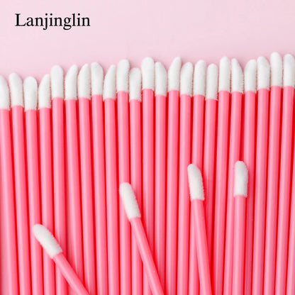 Lanjinglin 5/50 Pcs Cepillo de labios desechables Cepillos de maquillaje – Lápiz labial varitas y herramienta de extensión de pestañas, accesorios de belleza profesional