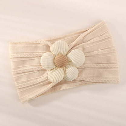 1Pc Baby Nylon Headscarf – Cinturón de flores hecho a mano para niñas recién nacidas, elástico infantil Turbant cabello