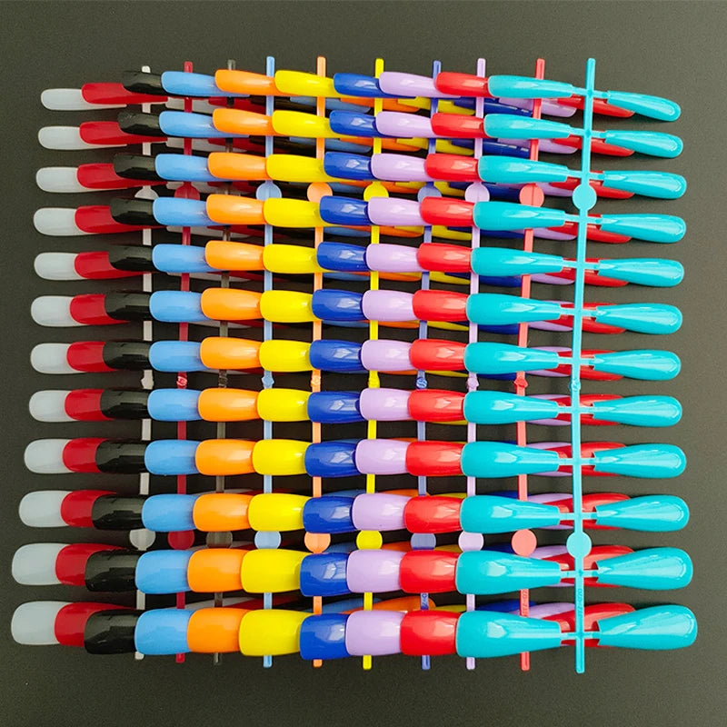 120pcs Random Colors Coffin False Nails – Consejos de uñas de prensado de cubierta completa para manicura