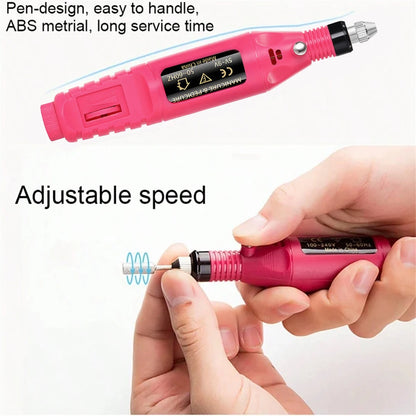 Máquina de perforación de uñas eléctrica profesional portátil – Juego de perforación de manicura y pedicura para uso en el hogar y en el salón