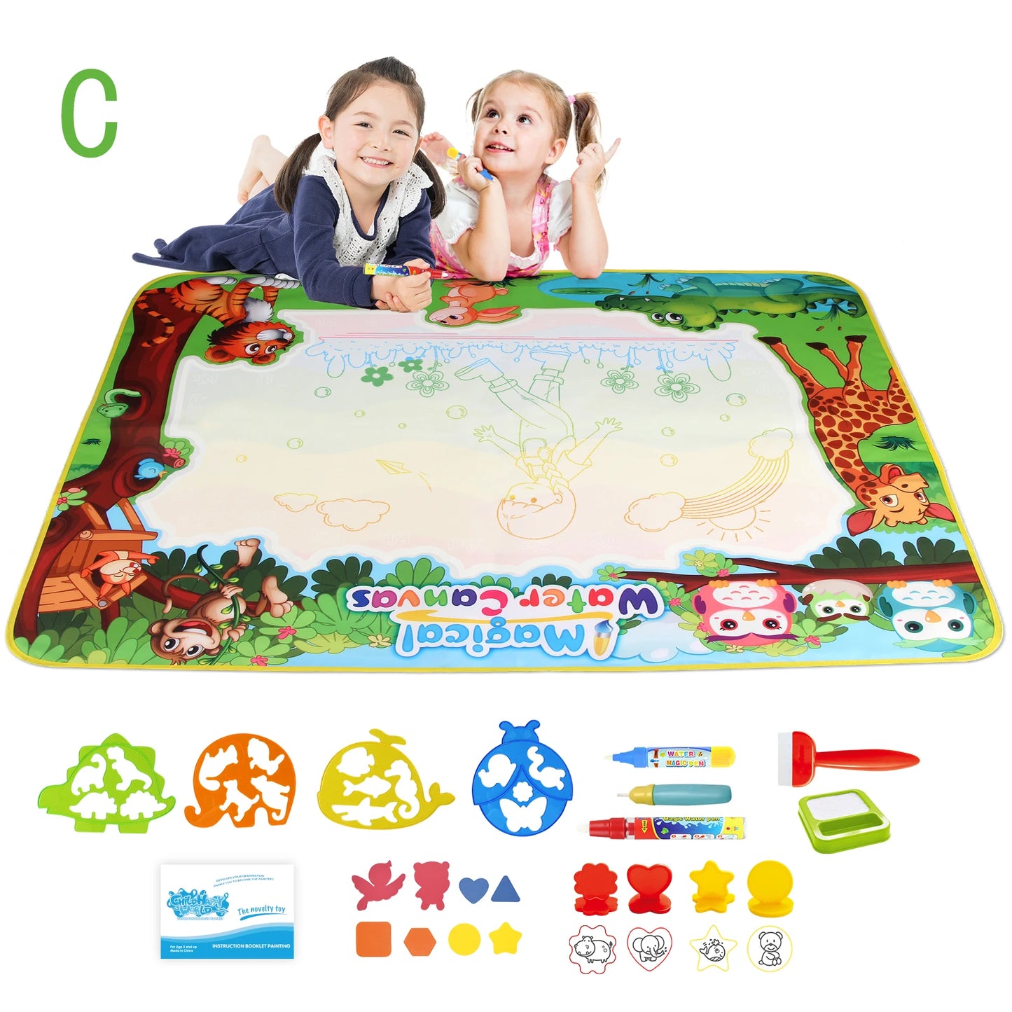 100x80CM Magic Water Drawing Mat – Reutilizable Doodle Board Montessori Juguete educativo para niños