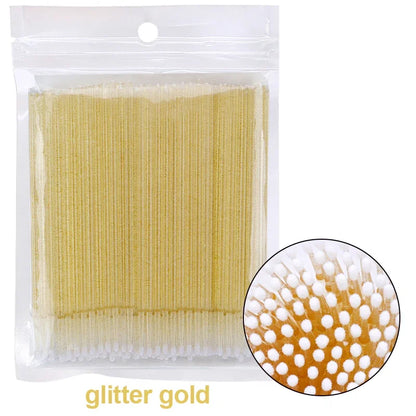 100PCS Cepillos de limpieza de pestañas – Micro algodón Swabs para extensiones de lash y eliminación de maquillaje