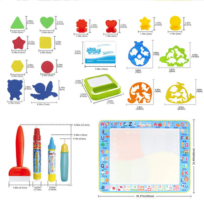 100x80CM Magic Water Drawing Mat – Reutilizable Doodle Board Montessori Juguete educativo para niños