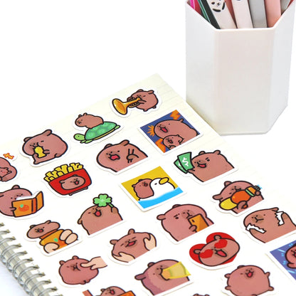10/50/100pcs Pegatinas Capybaras – lindos dibujos animados para portátil, teléfono, coche, bicicleta & niños DIY