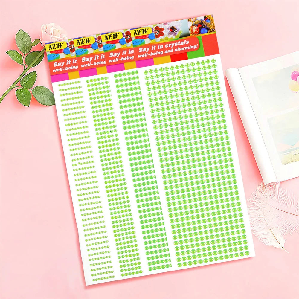 1040/900/504Pcs Taladro acrílico DIY Cristal Rhinestone Pegatinas autoadhesivas para fundas telefónicas, tarjetas y artesanías