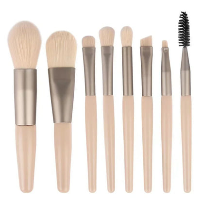 8Pcs Maquillaje Pincel Juego Maquillaje Cepillado Cepillo Blush Suelto Polvo Cepillo Ojo Sombra Destacado Fundación Cepillo Herramientas de Belleza