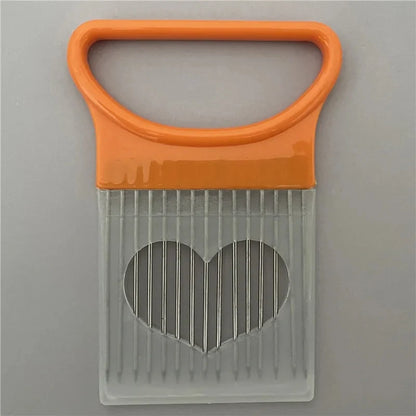 304 Cortadora de cebolla de acero inoxidable – Horquilla de corte vegetal y guía de corte de alimentos para cebollas, tomates, patatas y carne