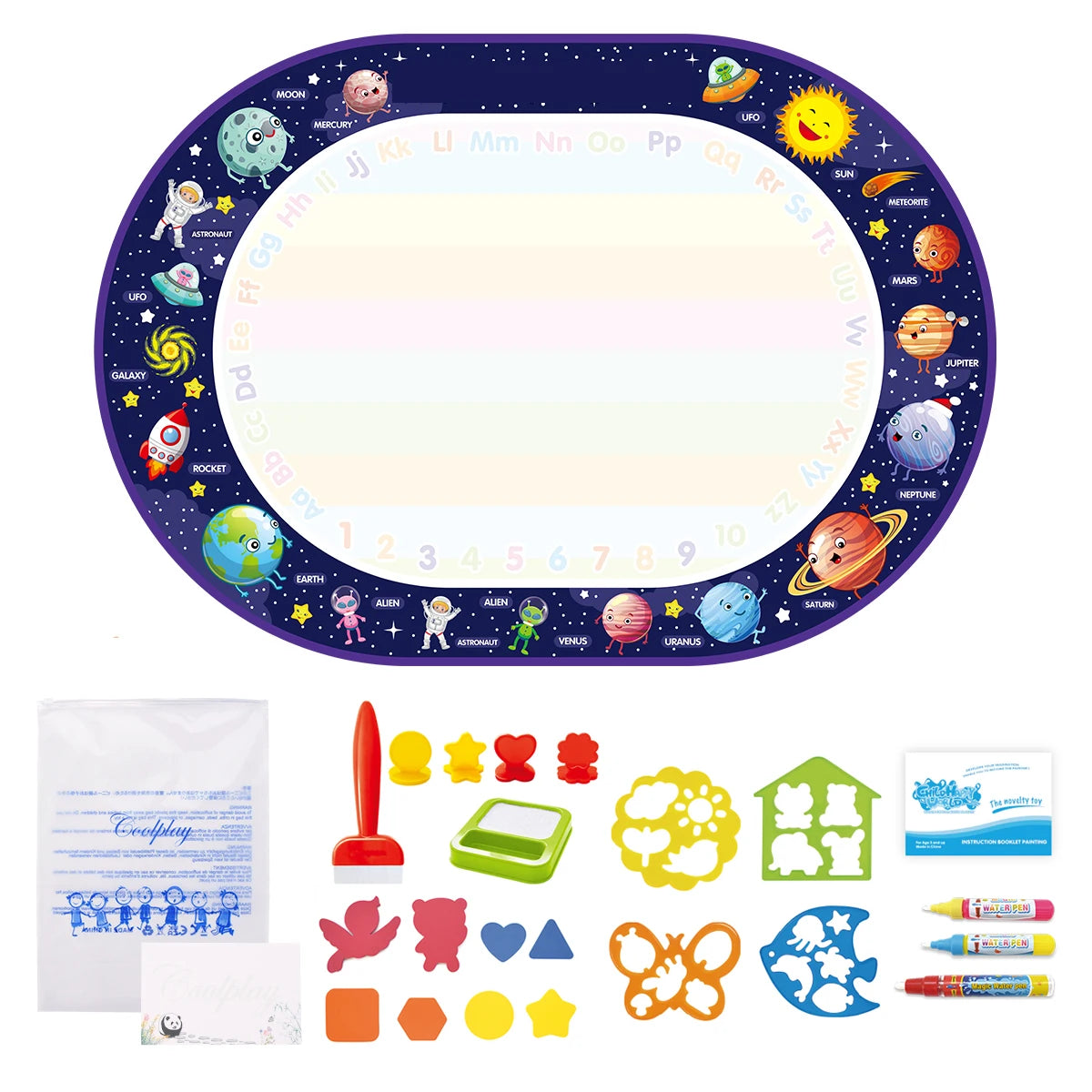 100x80CM Magic Water Drawing Mat – Reutilizable Doodle Board Montessori Juguete educativo para niños