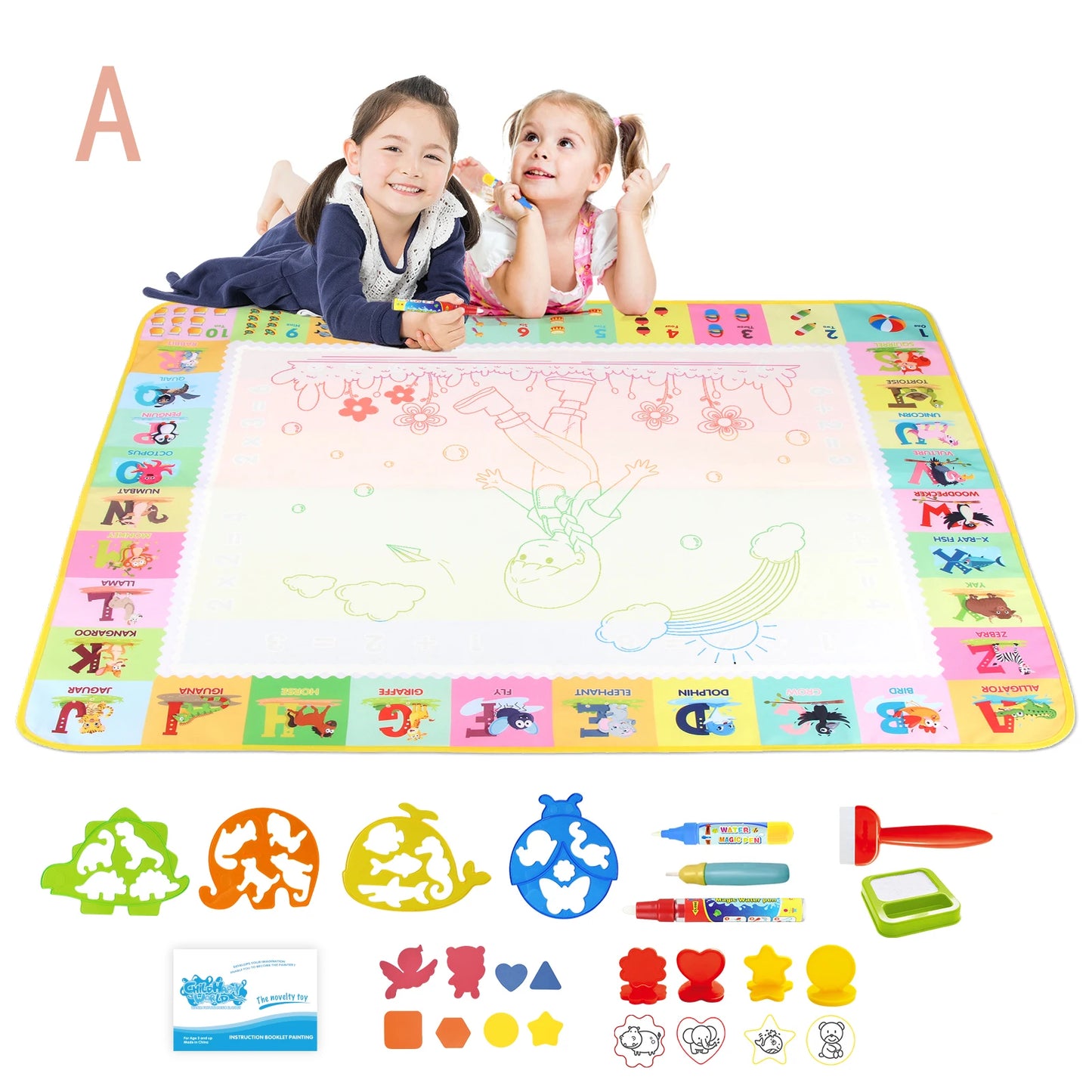 100x80CM Magic Water Drawing Mat – Reutilizable Doodle Board Montessori Juguete educativo para niños