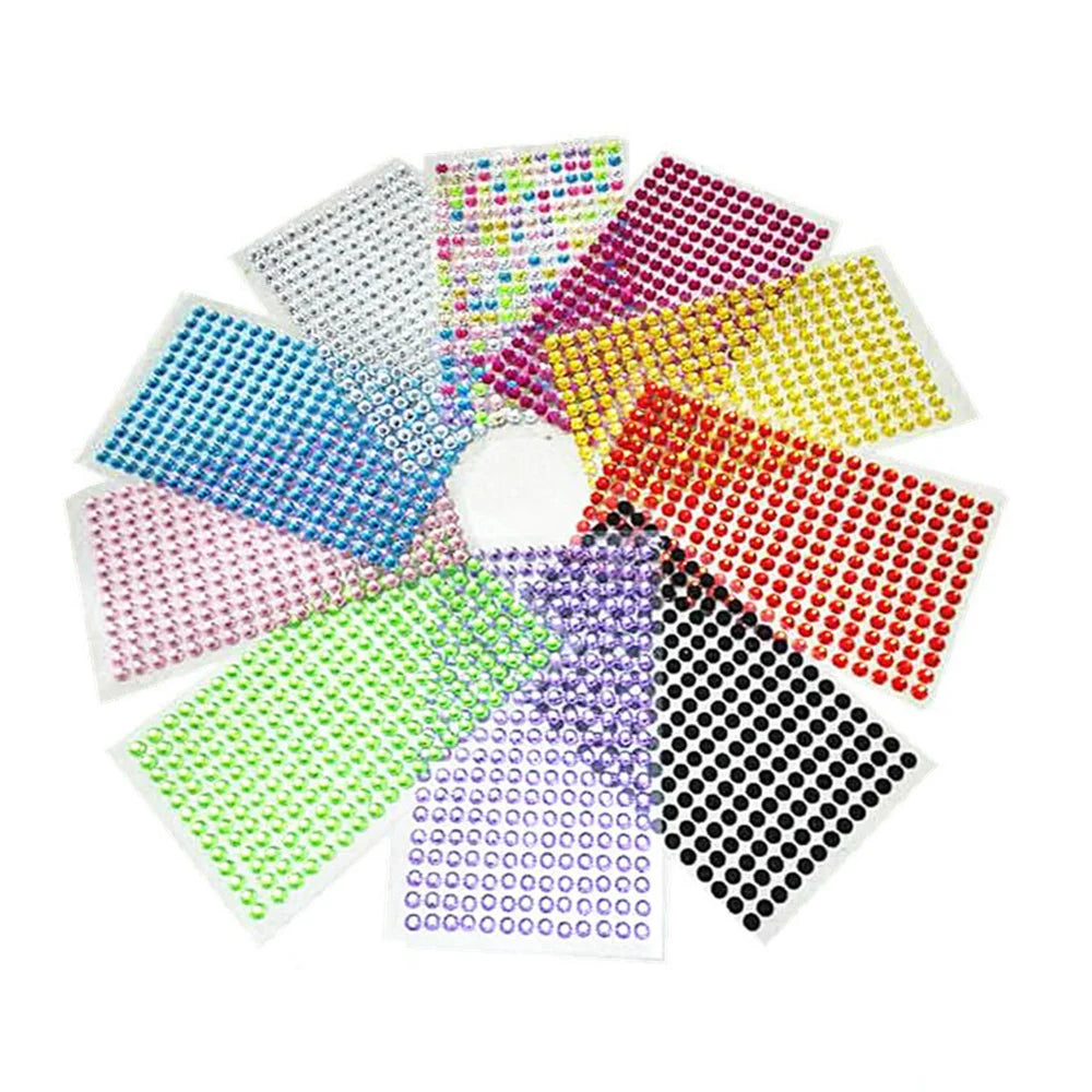 1040/900/504Pcs Taladro acrílico DIY Cristal Rhinestone Pegatinas autoadhesivas para fundas telefónicas, tarjetas y artesanías