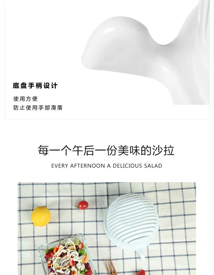 Ensalada de verduras Chopper Bowl – Multifuncional de frutas y cortador de verduras, cortador, y deformación para la cocina