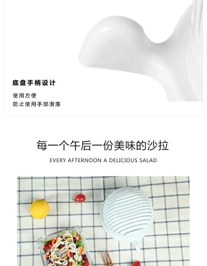 Ensalada de verduras Chopper Bowl – Multifuncional de frutas y cortador de verduras, cortador, y deformación para la cocina