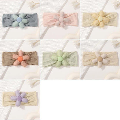 1Pc Baby Nylon Headscarf – Cinturón de flores hecho a mano para niñas recién nacidas, elástico infantil Turbant cabello