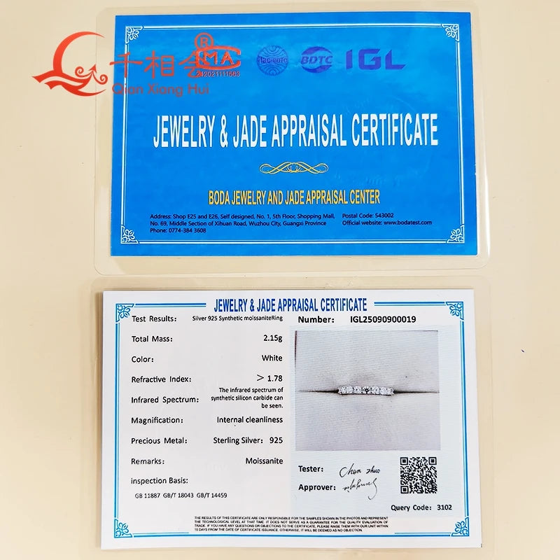 0.1ct 3 mm D VVS Anillo de Banda de Eternidad Moissanite Full – 925 engagement de plata de ley y joyería de fiesta para mujeres