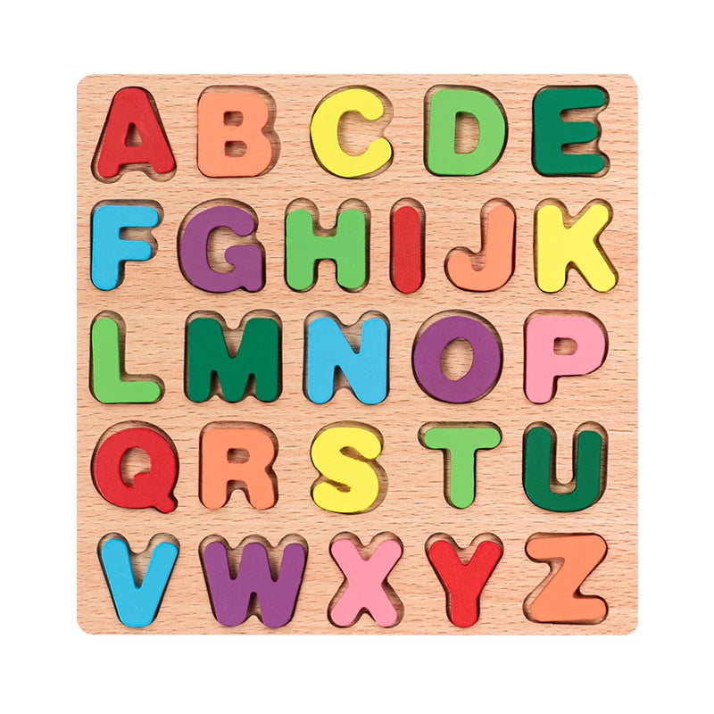 Alfabeto y número de niños Puzzle de madera – Montessori Juguete educativo preescolar