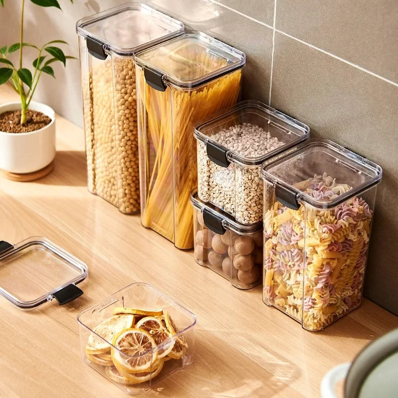 1PC hermética jar de almacenamiento sellado – grano de plástico, pasta y condimento contenedor  Moisture-Proof Cocina Organizador Caja