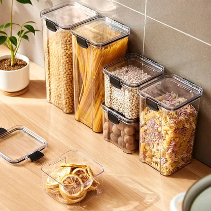 1PC hermética jar de almacenamiento sellado – grano de plástico, pasta y condimento contenedor  Moisture-Proof Cocina Organizador Caja
