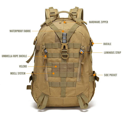 Mochila Reflectante Táctica 40L – Molle Militar Al aire libre mochila  Senderismo, Camping, caza y bolso de viaje
