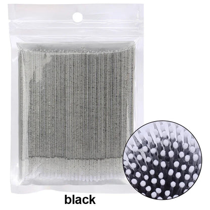 100PCS Cepillos de limpieza de pestañas – Micro algodón Swabs para extensiones de lash y eliminación de maquillaje