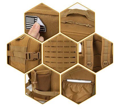 Mochila táctica de 25L – Mochila al aire libre para fitness, senderismo y EDC