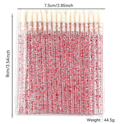 Lanjinglin 5/50 Pcs Cepillo de labios desechables Cepillos de maquillaje – Lápiz labial varitas y herramienta de extensión de pestañas, accesorios de belleza profesional