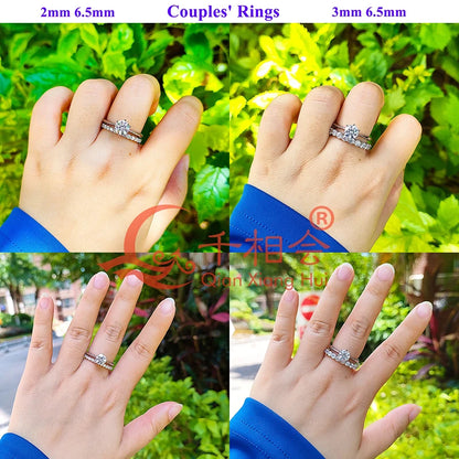 0.1ct 3 mm D VVS Anillo de Banda de Eternidad Moissanite Full – 925 engagement de plata de ley y joyería de fiesta para mujeres