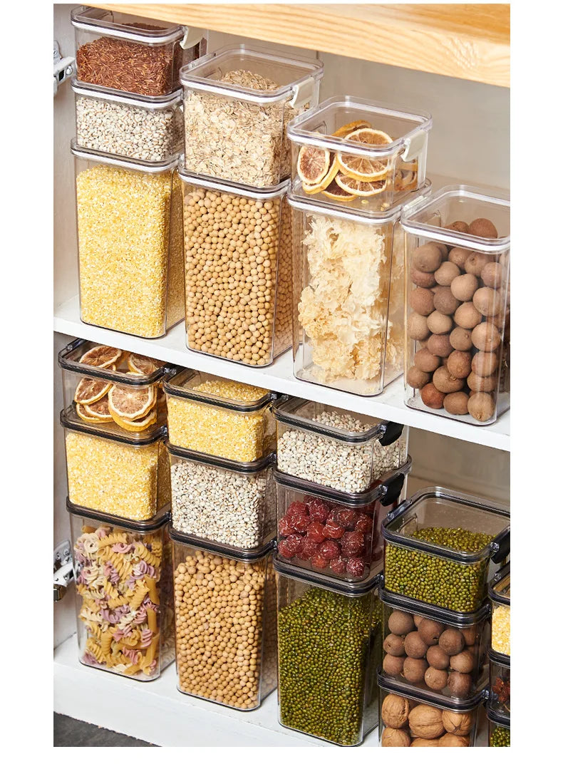 1PC hermética jar de almacenamiento sellado – grano de plástico, pasta y condimento contenedor  Moisture-Proof Cocina Organizador Caja