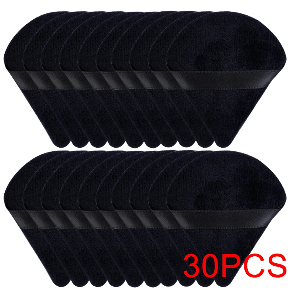 20/30Pcs Triangle Velvet Powder Puff – Wet & Dry Use Makeup Sponge for Foundation, Cosmetics, and Beauty Blending