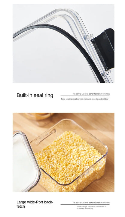 1PC hermética jar de almacenamiento sellado – grano de plástico, pasta y condimento contenedor  Moisture-Proof Cocina Organizador Caja