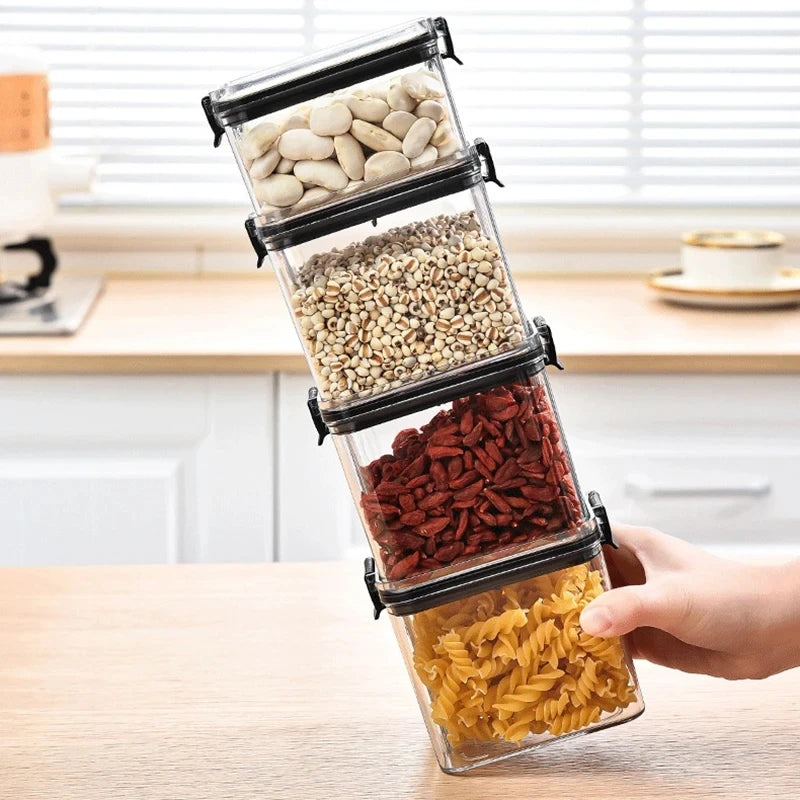 1PC hermética jar de almacenamiento sellado – grano de plástico, pasta y condimento contenedor  Moisture-Proof Cocina Organizador Caja