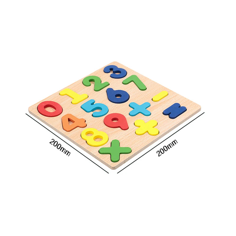 Alfabeto y número de niños Puzzle de madera – Montessori Juguete educativo preescolar