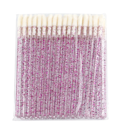 Lanjinglin 5/50 Pcs Cepillo de labios desechables Cepillos de maquillaje – Lápiz labial varitas y herramienta de extensión de pestañas, accesorios de belleza profesional