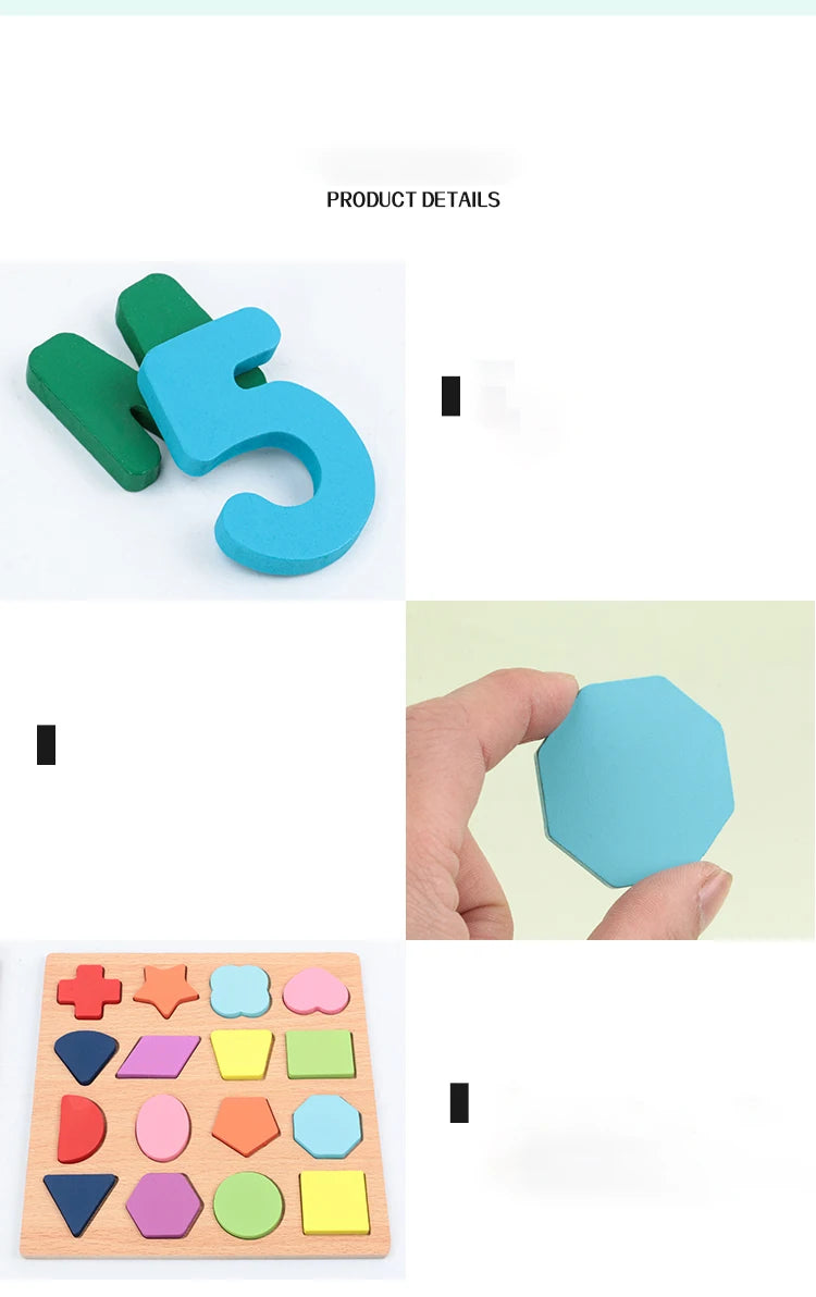 Alfabeto y número de niños Puzzle de madera – Montessori Juguete educativo preescolar