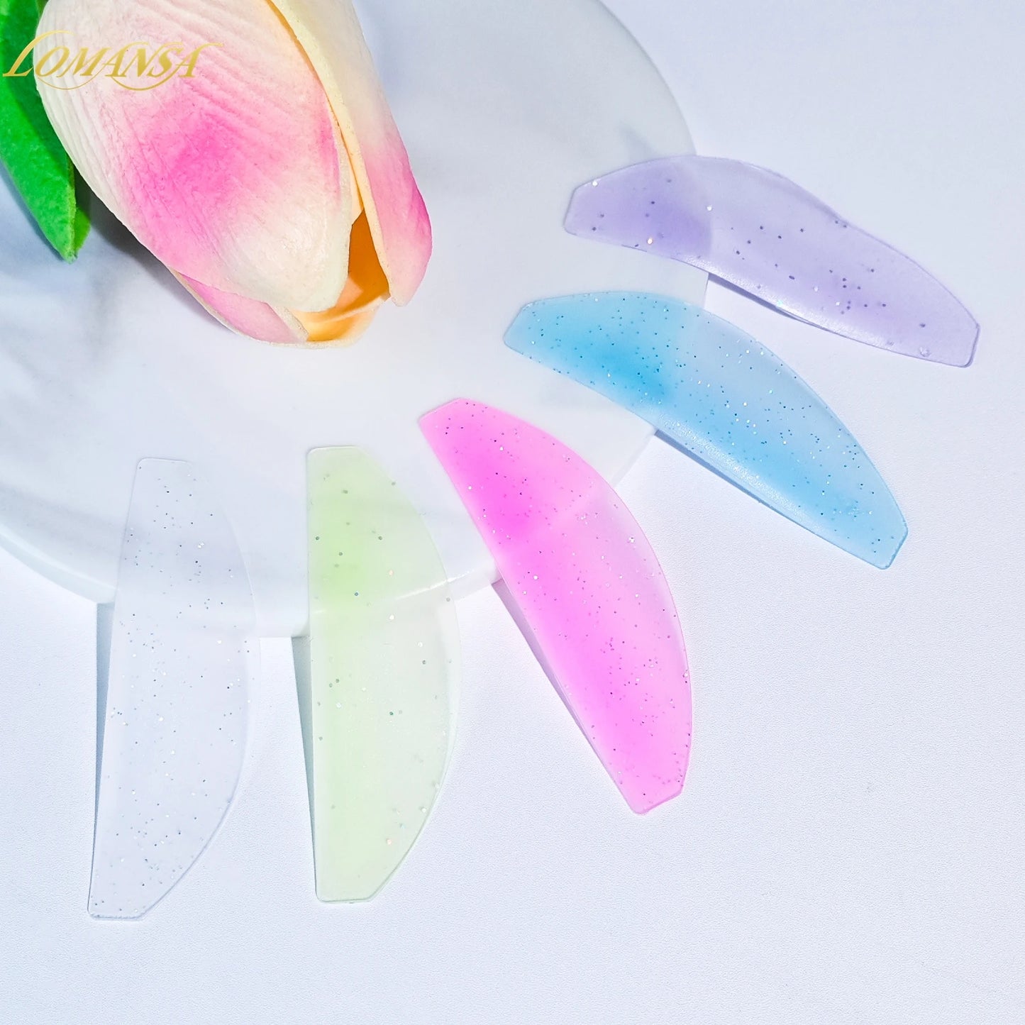 Lomansa 1 par de almohadillas de ablandamiento de silicona – pestaña permanente varillas y escudos para el levantamiento de pestañas, accesorios profesionales de pestañas