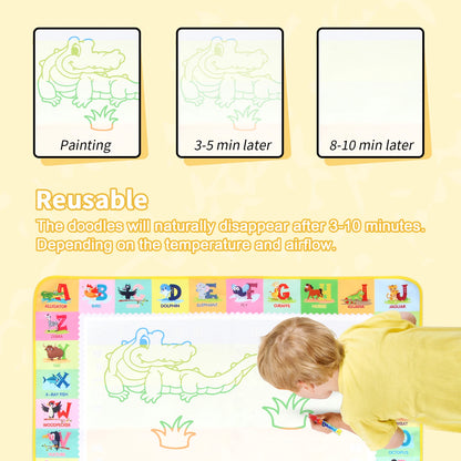100x80CM Magic Water Drawing Mat – Reutilizable Doodle Board Montessori Juguete educativo para niños
