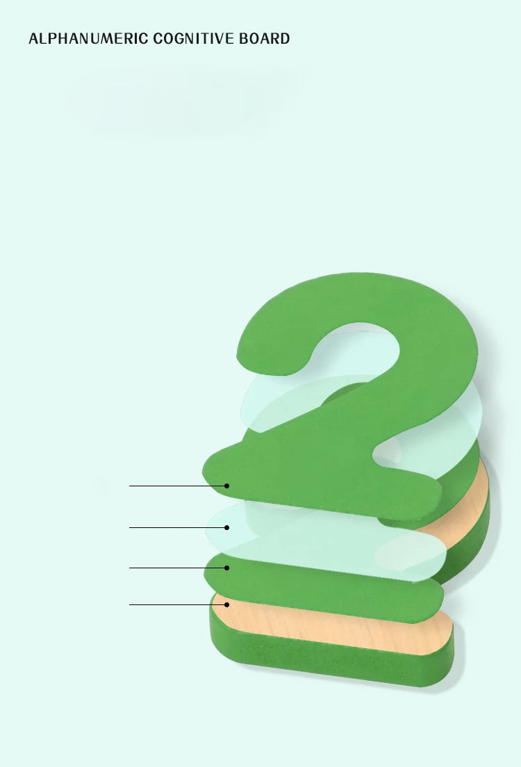Alfabeto y número de niños Puzzle de madera – Montessori Juguete educativo preescolar