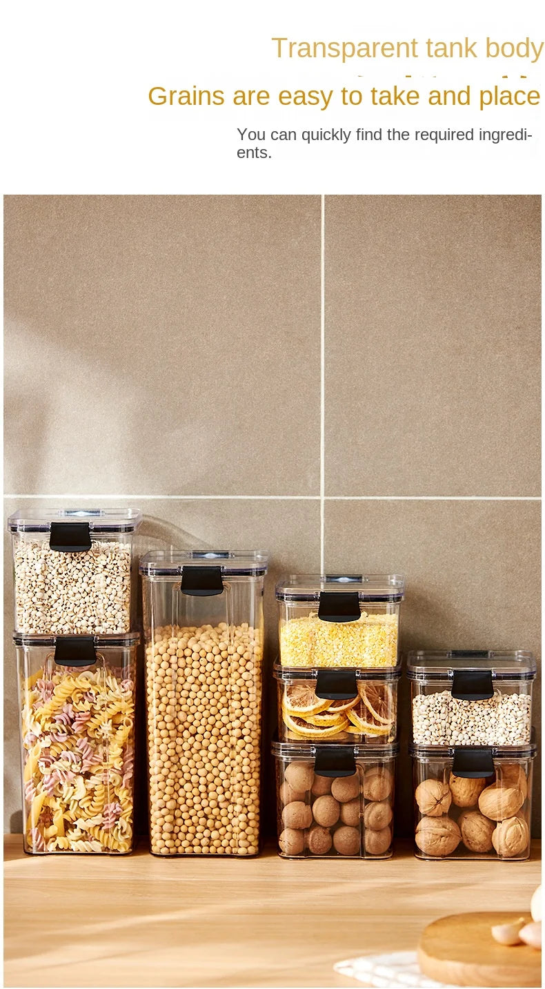 1PC hermética jar de almacenamiento sellado – grano de plástico, pasta y condimento contenedor  Moisture-Proof Cocina Organizador Caja