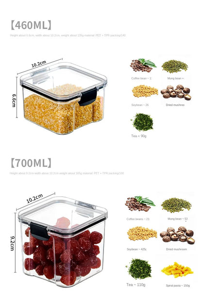 1PC hermética jar de almacenamiento sellado – grano de plástico, pasta y condimento contenedor  Moisture-Proof Cocina Organizador Caja