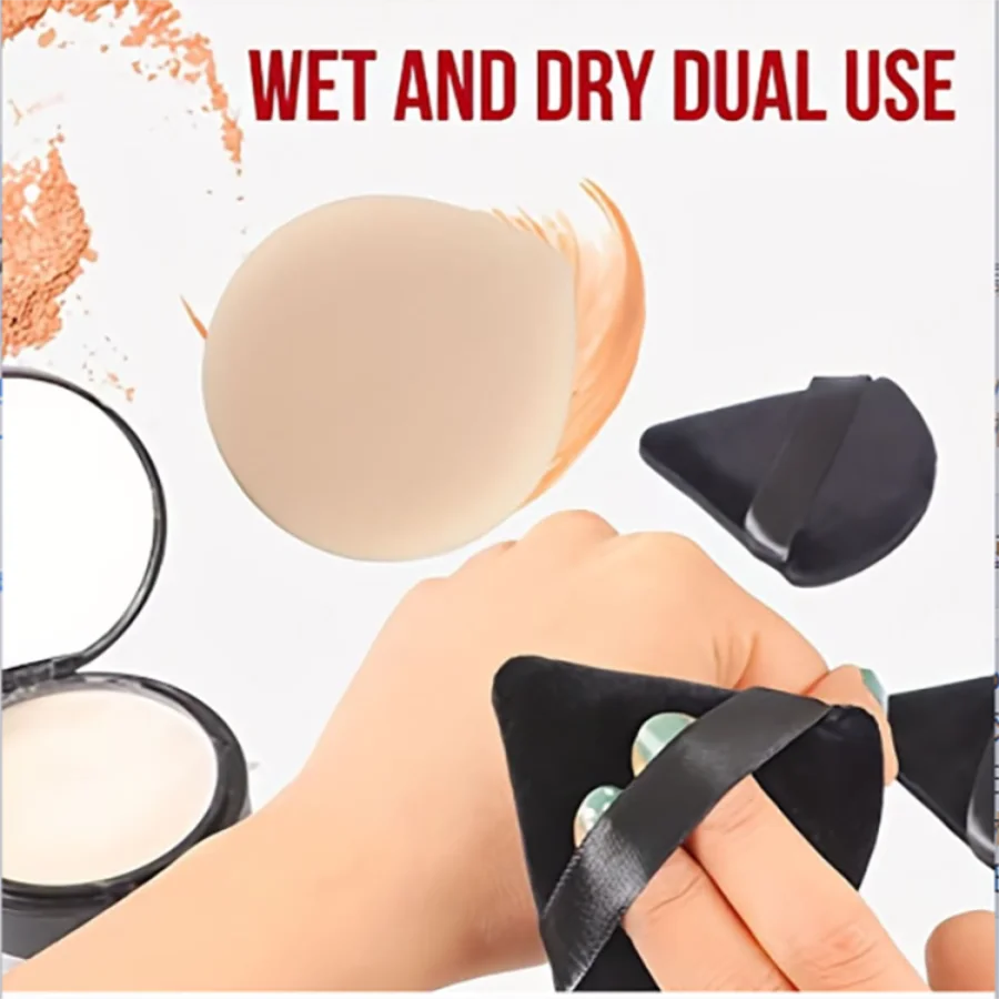 Puff Set de polvo del triángulo de 10 piezas – Esponjas cosméticas húmedas y secas para polvo suelto y fundación